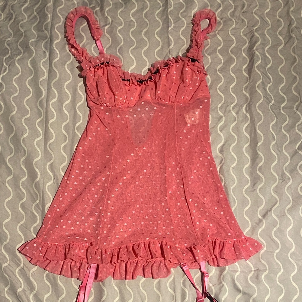 Shirley of Hollywood Pink Sheer Babydoll